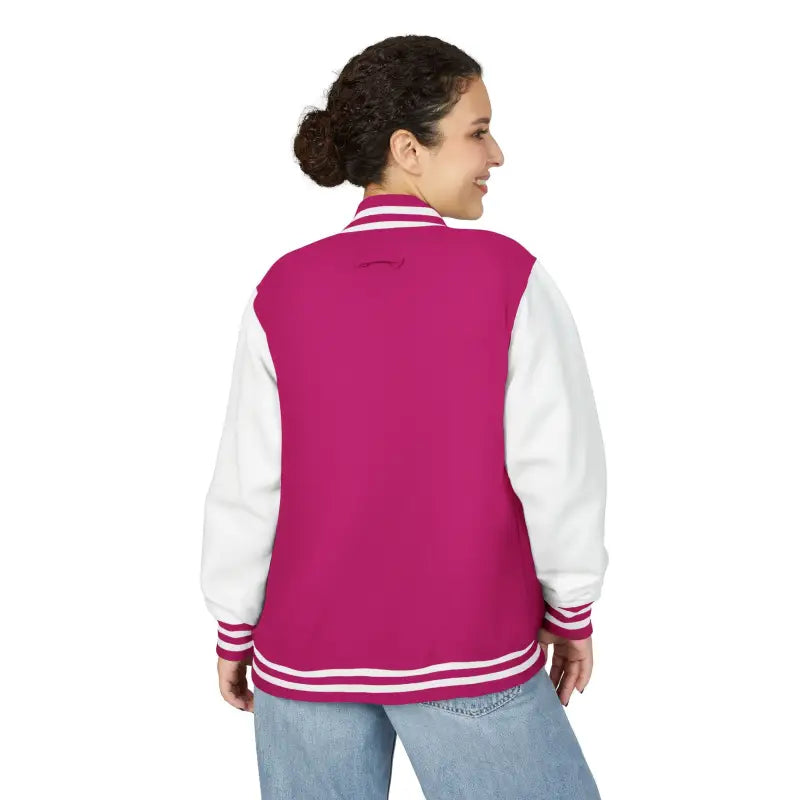 Pink and white varsity jacket from the Classic Varsity Jacket Collection