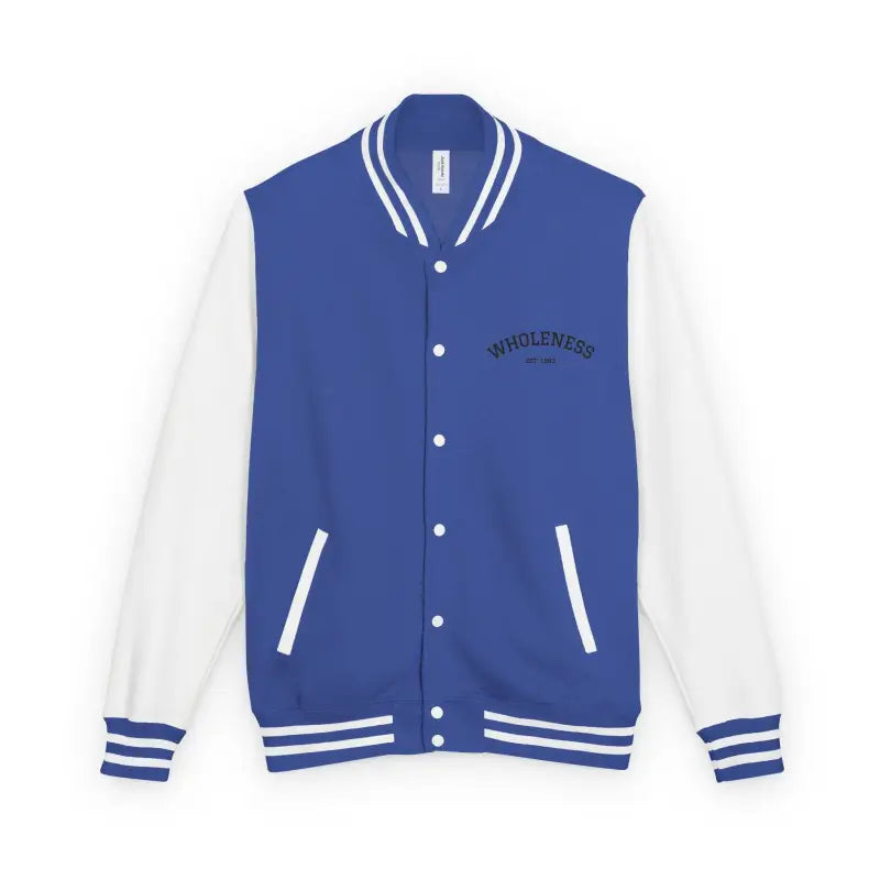 Blue and white varsity jacket from the Classic Varsity Jacket Collection