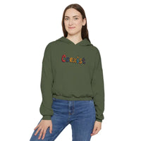 Coexist Women's Cinched Bottom Hoodie in Olive Green Black Beige - Ocean State Styles