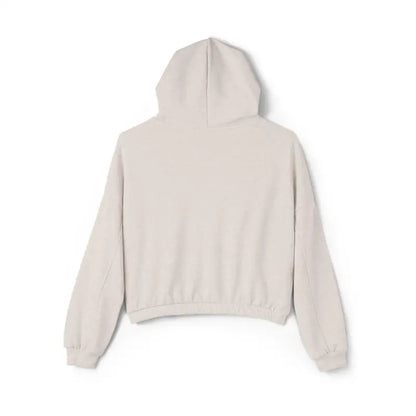 Beige hooded sweatshirt from Coexist Women’s Cinched Bottom Hoodie collection