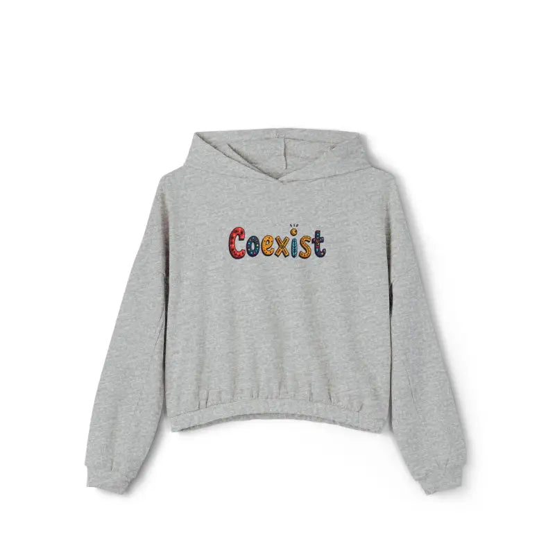 Coexist Women's Cinched Bottom Hoodie in Olive Green Black Beige - Ocean State Styles