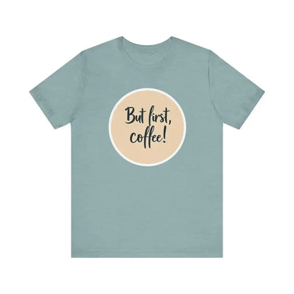 Blue Coffee Lover Tee Unisex Jersey T Shirt featuring coffee slogan design