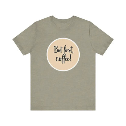 Khaki Coffee Lover Tee Unisex Jersey T Shirt featuring a coffee slogan design