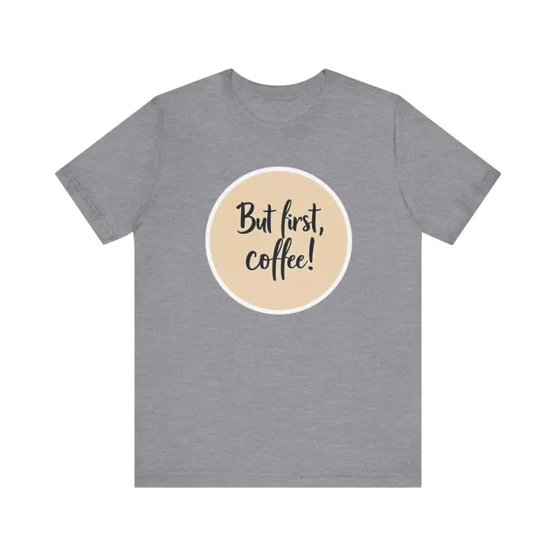 Gray Coffee Lover Tee Unisex Jersey T Shirt with a trendy coffee slogan design