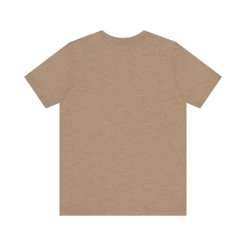 Beige short-sleeved Coffee Lover Tee Unisex Jersey T Shirt displayed on a neutral background