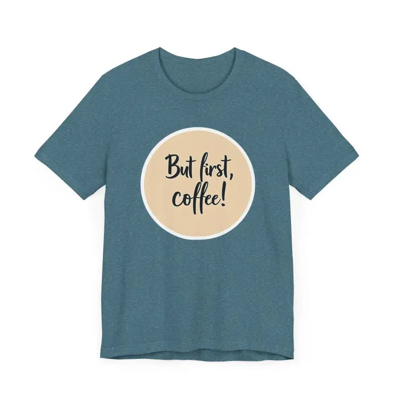 Blue Coffee Lover Tee Unisex Jersey T-Shirt featuring a coffee slogan design
