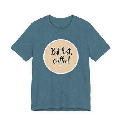 Blue Coffee Lover Tee Unisex Jersey T-Shirt featuring a coffee slogan design