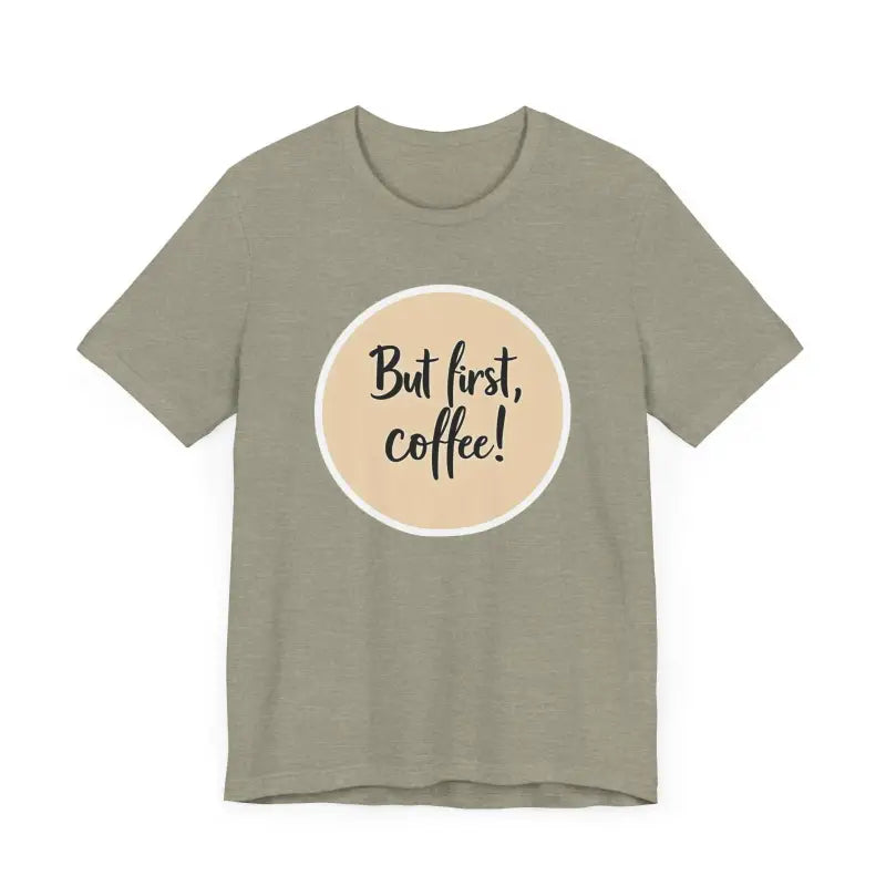 Gray Coffee Lover Tee Unisex Jersey T-Shirt featuring a trendy coffee slogan