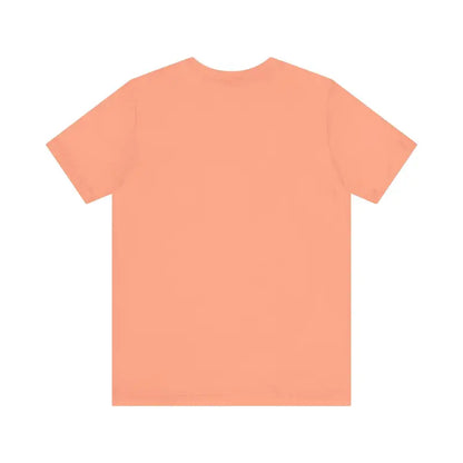 Peach-colored Coffee Lover Tee Unisex Jersey T Shirt displayed on a neutral background