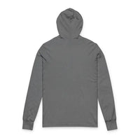 Plain gray long-sleeved hooded sweatshirt for the Colorful Brick House Logo collection