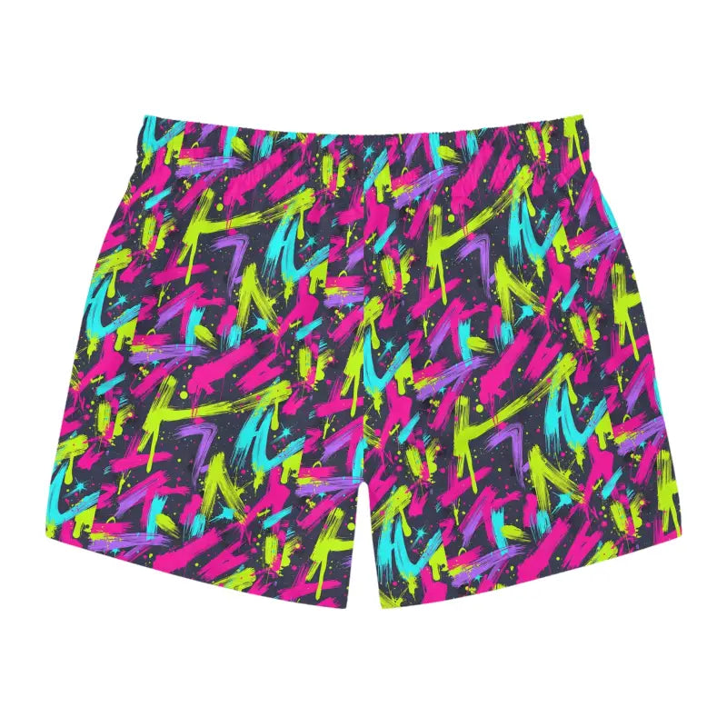 Colorful Patterned Neon Splash Swim Trunks for Beach and Pool Fun - Ocean State Styles