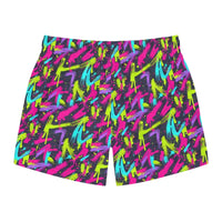 Colorful Patterned Neon Splash Swim Trunks for Beach and Pool Fun - Ocean State Styles