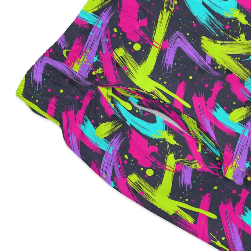 Colorful Patterned Neon Splash Swim Trunks for Beach and Pool Fun - Ocean State Styles