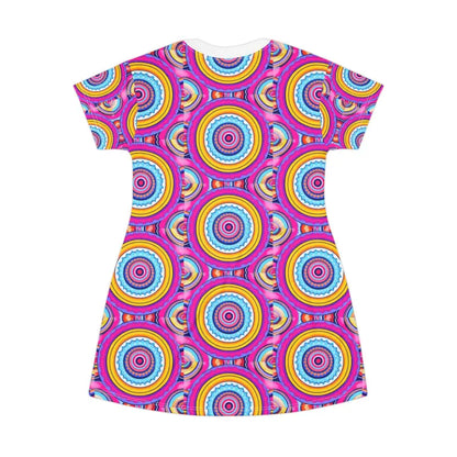Colorful Boho T-Shirt Dress featuring vibrant patterns for stylish summer fashion