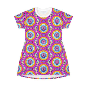 Colorful Patterned T Shirt Dress Bohemian Summer Essential - Ocean State Styles