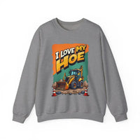 Construction Vehicle Crewneck Sweatshirt I Love My Hoe Backhoe Joke Gift - Ocean State Styles