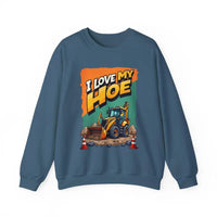 Construction Vehicle Crewneck Sweatshirt I Love My Hoe Backhoe Joke Gift - Ocean State Styles