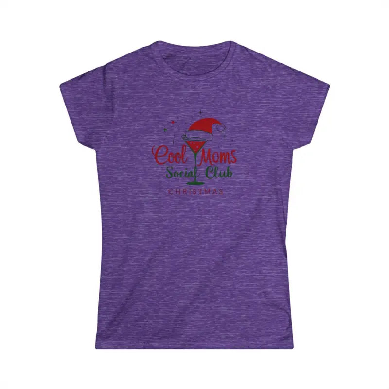 Purple heathered t-shirt from Cool Moms Social Club Christmas Martini Tee collection