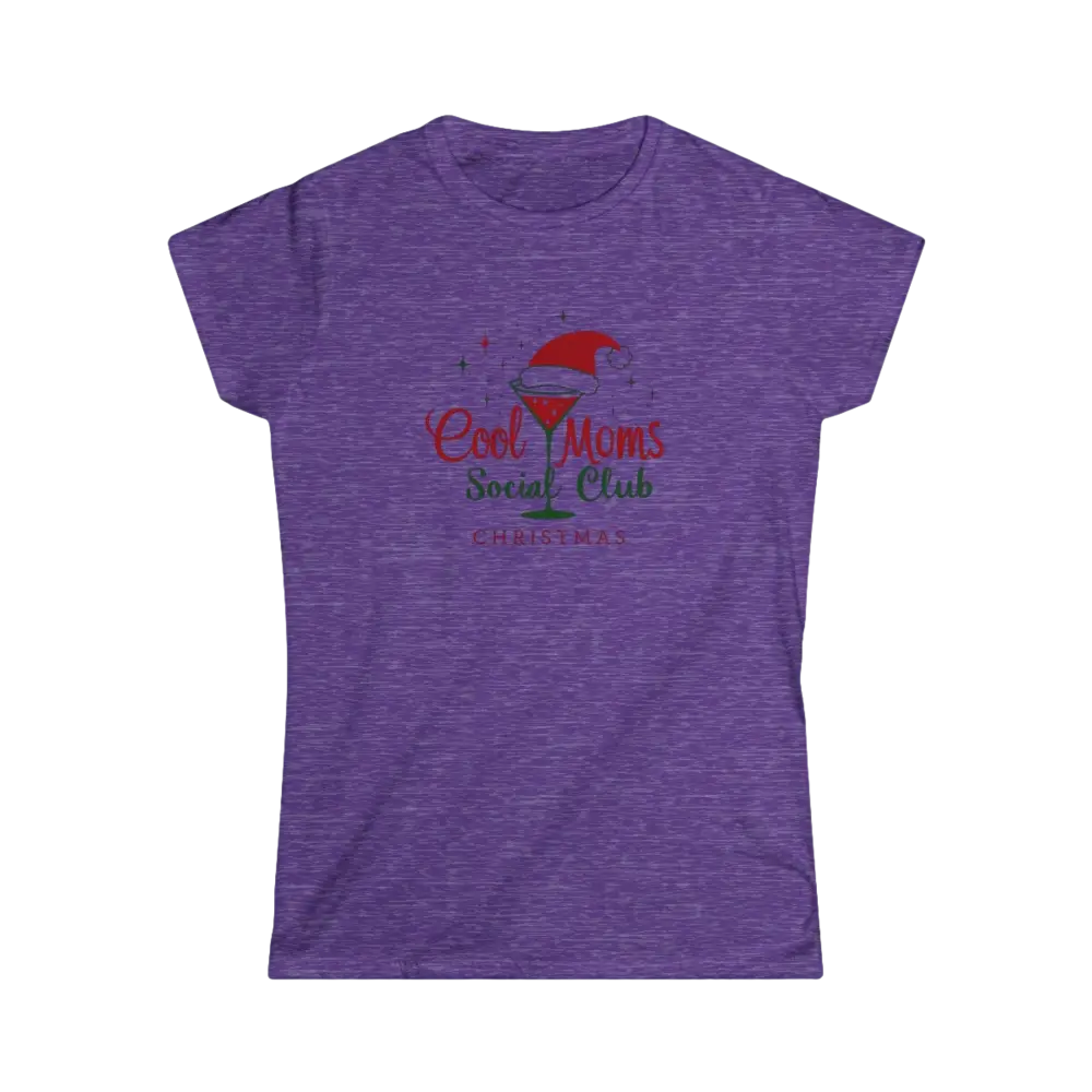 Purple heathered t-shirt from Cool Moms Social Club Christmas Martini Tee collection