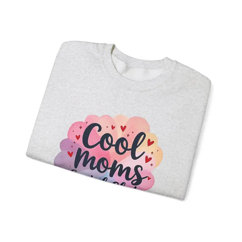 Folded gray sweatshirt from the Cool Moms Social Club Crewneck Sweatshirt collection