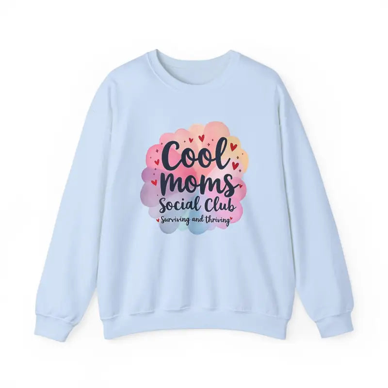 Light blue Cool Moms Social Club Crewneck Sweatshirt featuring stylish design