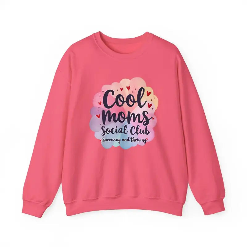 Pink Cool Moms Social Club Crewneck Sweatshirt featuring stylish design