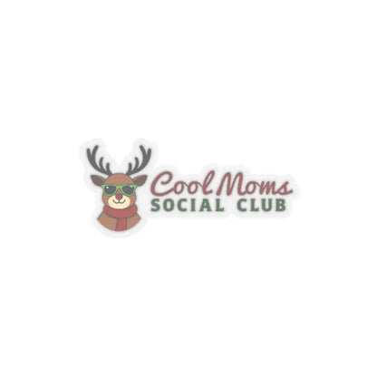 Cool Moms Social Club Reindeer Sticker featuring sunglasses and scarf for holiday decor