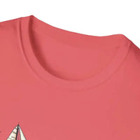 Coral pink oversized crew neck T-shirt with Newport sailboat graphic