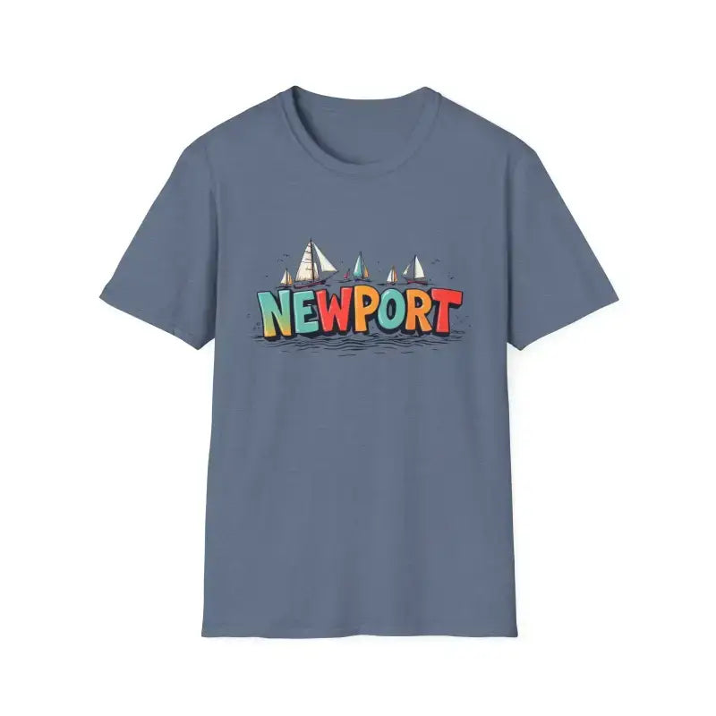 Coral Pink Oversized Crew Neck T-Shirt with Newport Sailboat Graphic