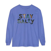 Purple long-sleeve T-shirt with Stay Salty graphic from Cream Coral Pink Stay Salty collection