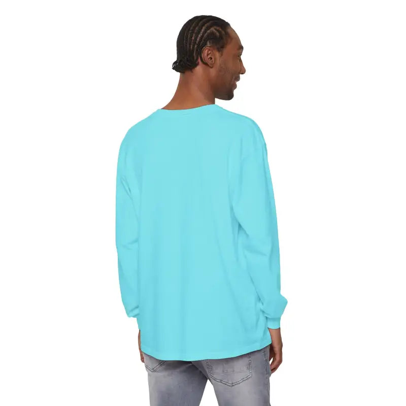 Men’s light blue long-sleeve T-shirt with round neck from Cream Coral Pink Stay Salty collection