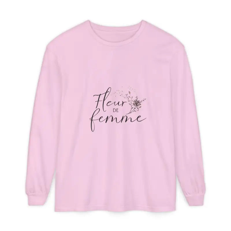 Cream White and Pink Long Sleeved Floral T-Shirt for Women - Ocean State Styles