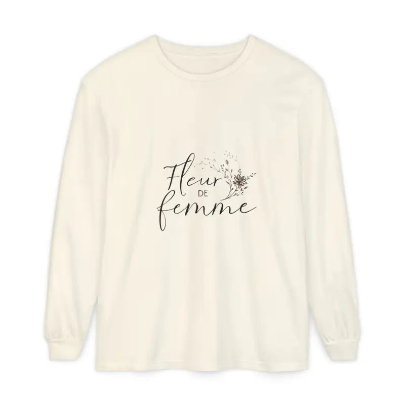 Cream White and Pink Long Sleeved Floral T-Shirt for Women - Ocean State Styles