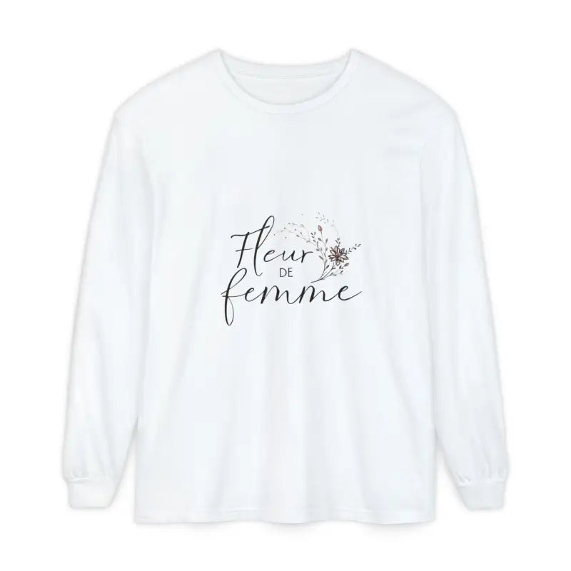 Cream White and Pink Long Sleeved Floral T-Shirt for Women - Ocean State Styles