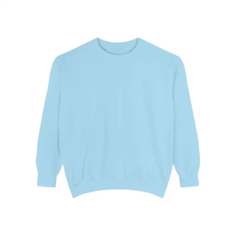 Light blue crewneck sweatshirt from Crewneck Sweatshirts in Light Blue, Aqua and Yellow with Floral Peace Sign collection