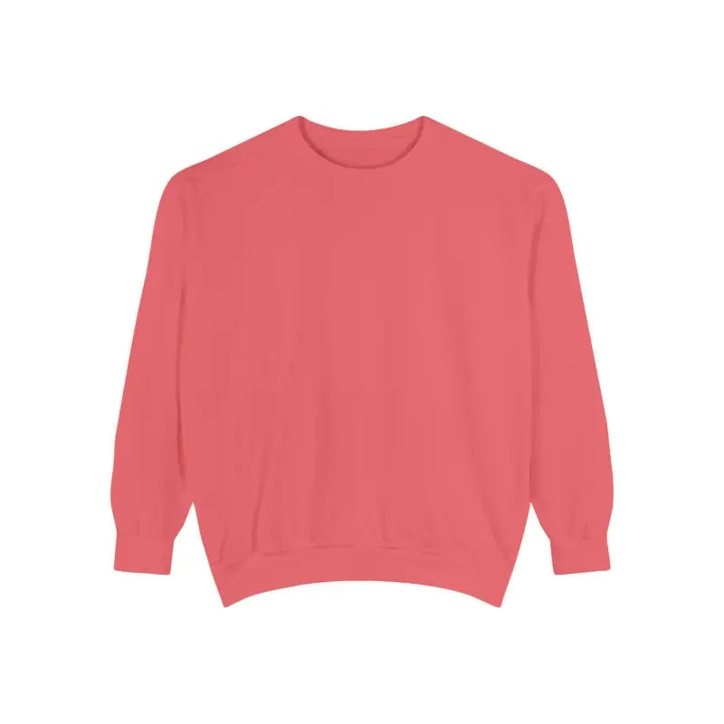 Salmon-colored crewneck sweatshirt from Crewneck Sweatshirts in Light Blue Aqua and Yellow with Floral Peace Sign collection