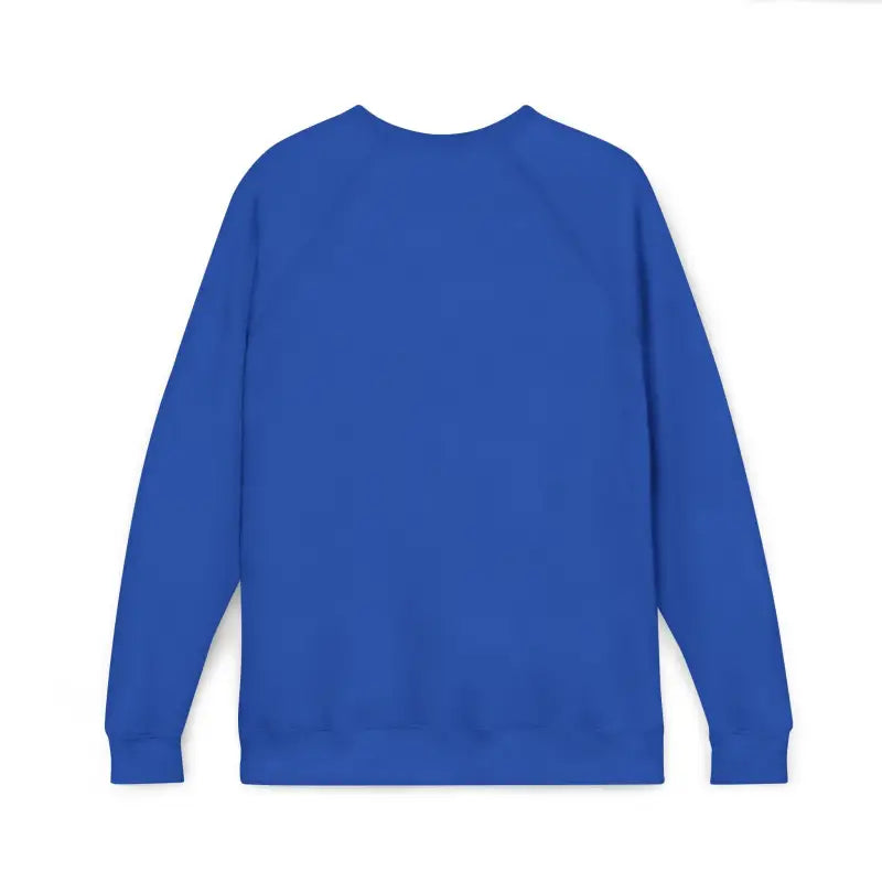 Royal blue crew-neck sweatshirt with retro wave graphic for stylish casual wear