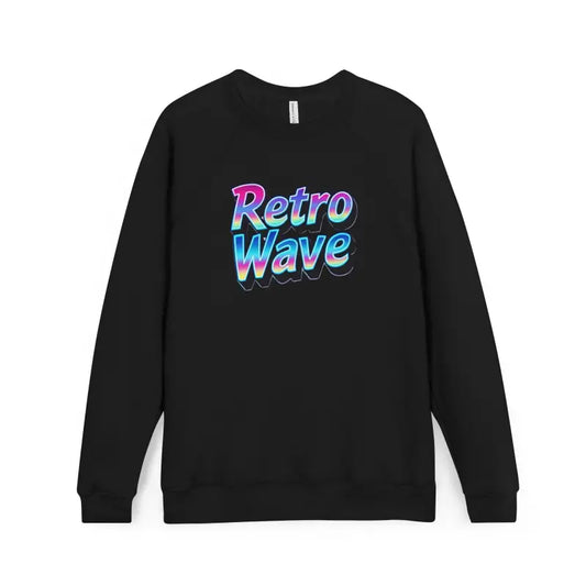 Dark gray crewneck sweatshirt featuring Retro Wave graphic for stylish casual wear