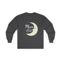 Dark gray long sleeve shirt featuring a Moon Child graphic for stylish casual wear