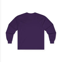 Plain purple long-sleeved shirt displayed with Dark Gray Long Sleeve Moon Child Graphic Shirt