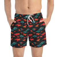 Dinosaur Print Swim Trunks For Kids And Adults Fun Beachwear Essentials - Ocean State Styles