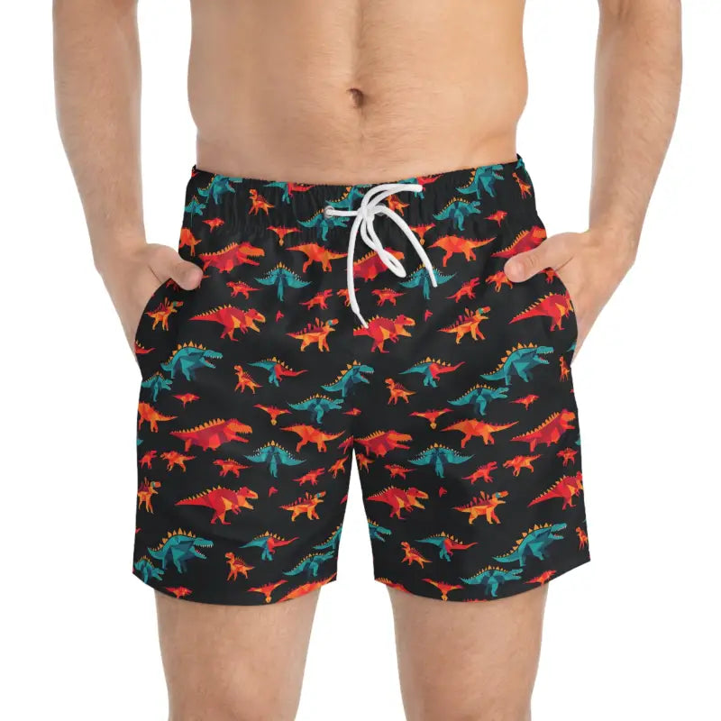Dinosaur Print Swim Trunks For Kids And Adults Fun Beachwear Essentials - Ocean State Styles