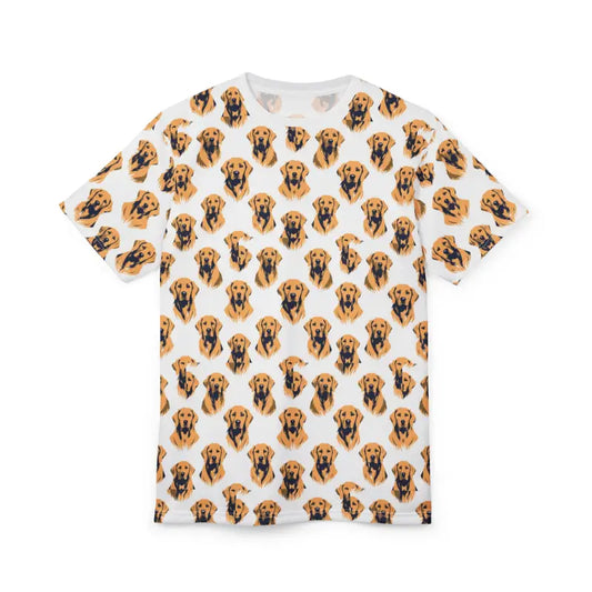 Dog Patterned T Shirt with Golden Retriever Print for Pet Lovers - Ocean State Styles