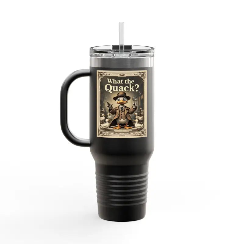 Duck Cartoon Insulated Tumbler 40oz Olive Green Travel Mug - Ocean State Styles