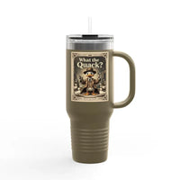 Duck Cartoon Insulated Tumbler 40oz Olive Green Travel Mug - Ocean State Styles