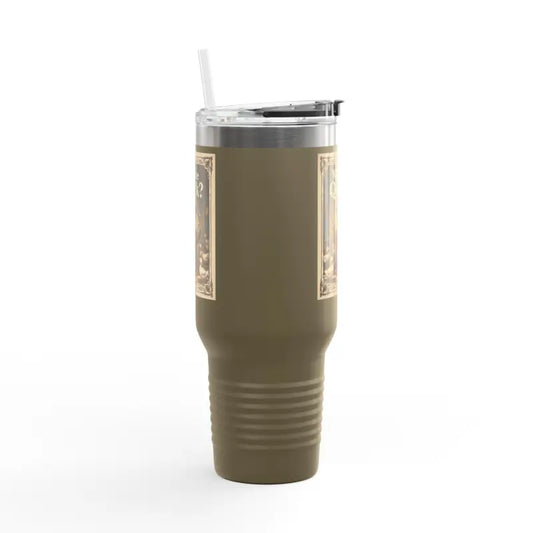 Duck Cartoon Insulated Tumbler 40oz Olive Green Travel Mug - Ocean State Styles