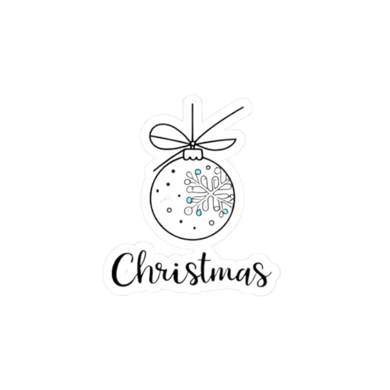 Durable Vinyl Christmas Ornament Sticker featuring a decorative snowflake design