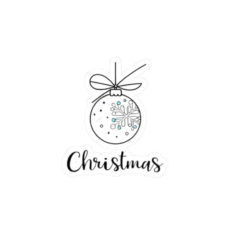 Durable Vinyl Christmas Ornament Sticker featuring a decorative snowflake design