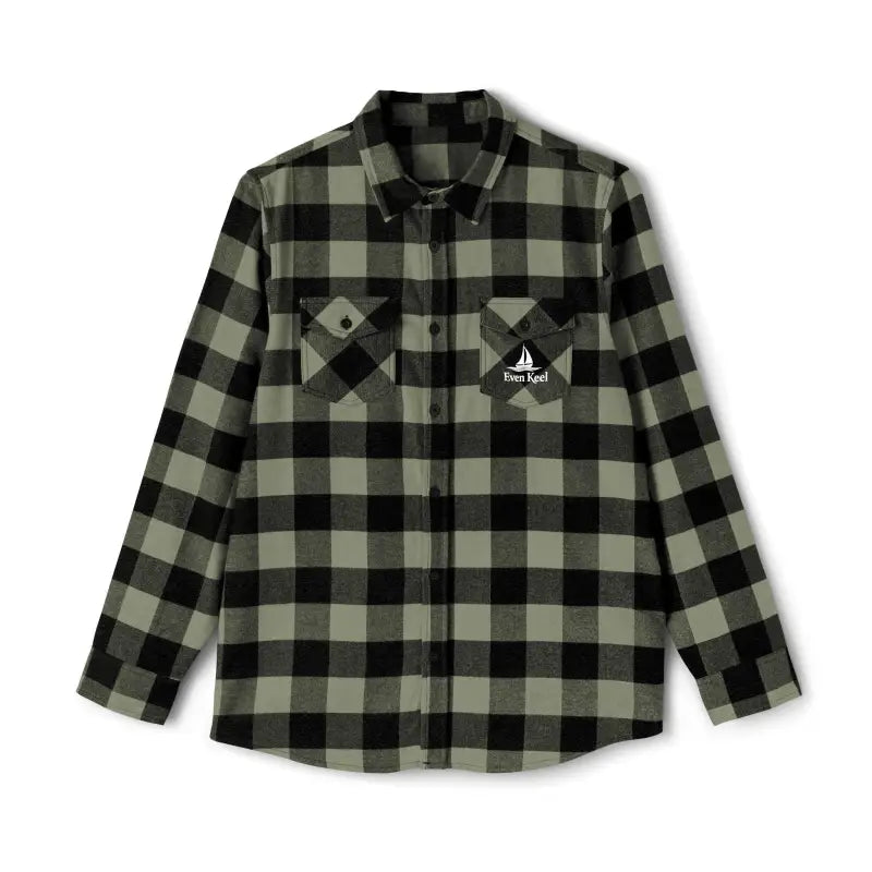 Plaid button-down shirt in olive black, Even Keel versatile checkered flannel 3XL