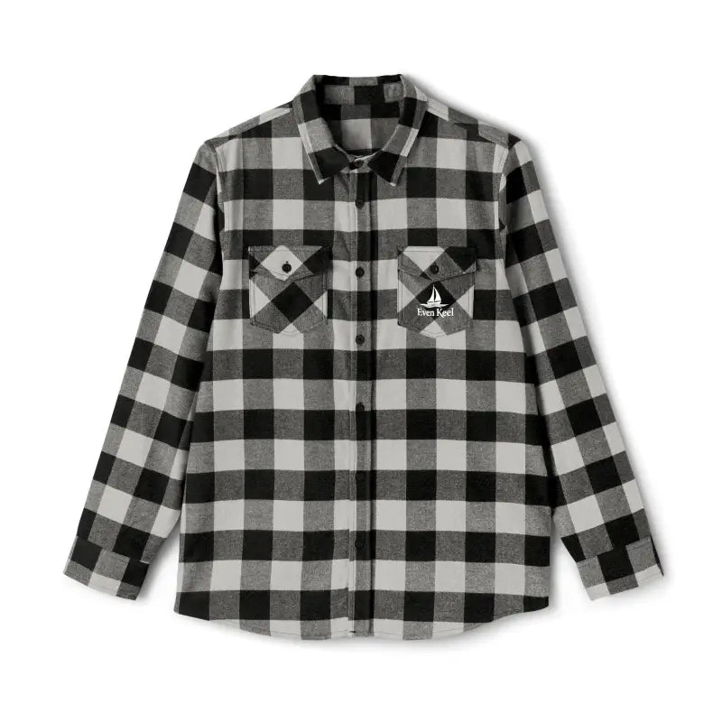 Black and gray plaid flannel shirt from Even Keel in Olive Black 3XL size